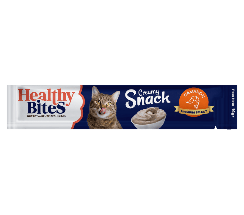 Snack Cremoso para Gato Healthy Bites sabor Camarón 56 gr sobre por 4 unidades