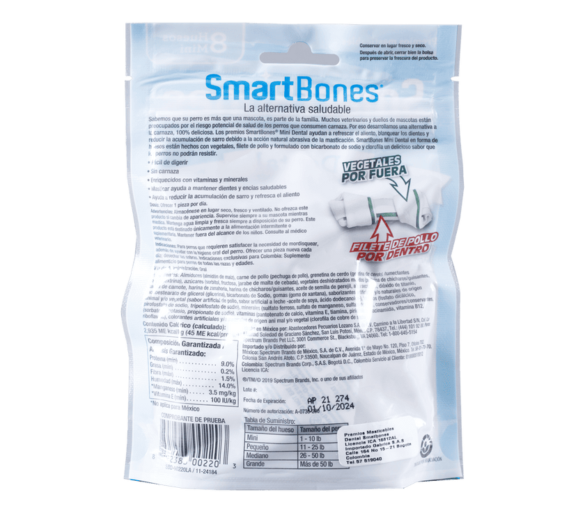 Snack para perro pequeño Smartbones dental 8 Und