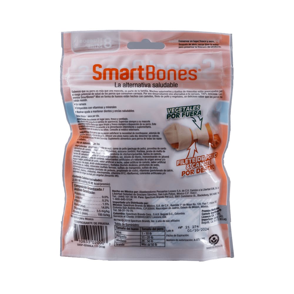 Snack Para Perro Smartbone Sweet Potato Mini 8 Pk