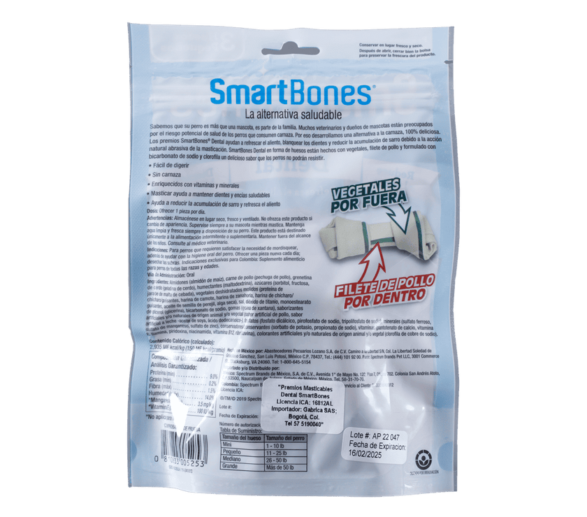 Snack para perro pequeño Smartbones dental 3 Und
