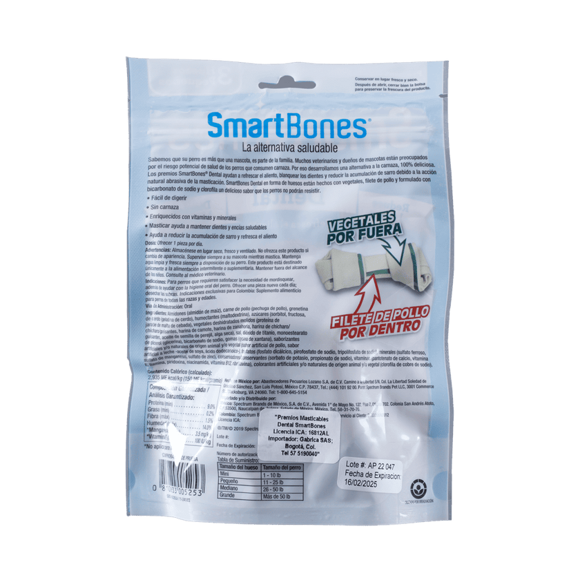 Snack para perro pequeño Smartbones dental 3 Und