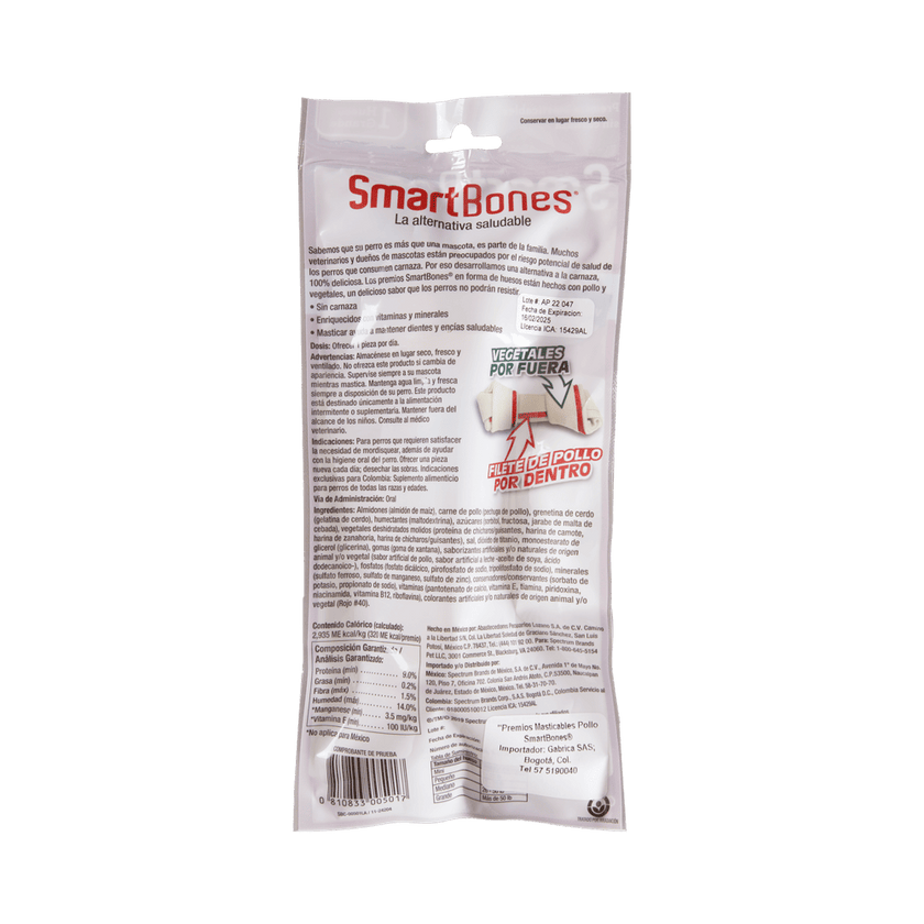 Snack para perros grandes Smartbones Pollo Paquete 1 Und