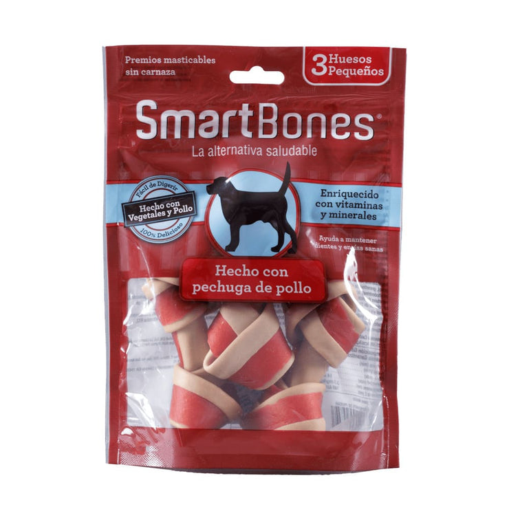Snack para perros pequeños Smartbones Pollo Paquete 3 Und