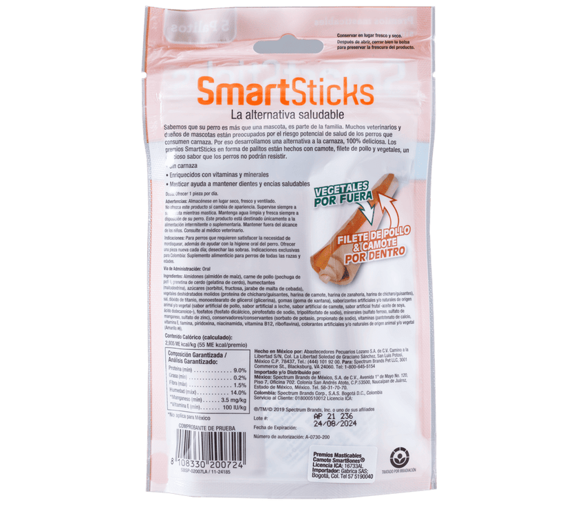 Snack para perros Smartsticks Sweet Potato 5 Und