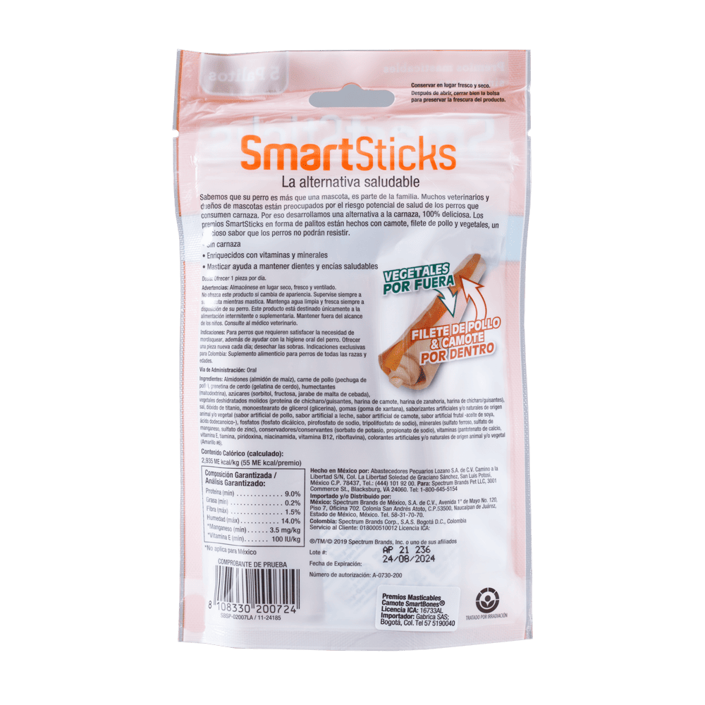 Snack para perros Smartsticks Sweet Potato 5 Und