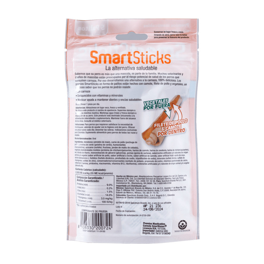Snack para perros Smartsticks Sweet Potato 5 Und
