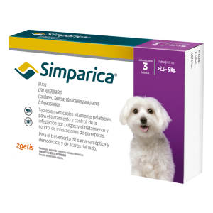 Antiparásitario Externo Para Perro  Simparica 10 Mg  Caja 3 Tabletas