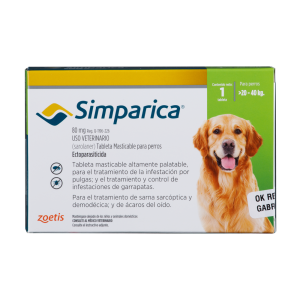 Antiparásitario Externo Para Perro  Simparica 80 Mg  Caja 1 Tableta