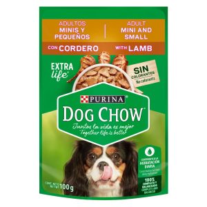Comida Húmeda Para Perro Dog Chow Minis Y Pequeños Cordero X 100 Gr