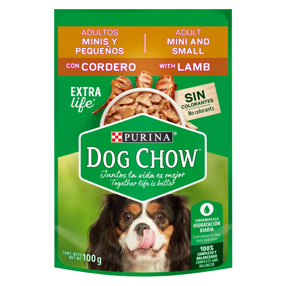 Comida Húmeda Para Perro Dog Chow Minis Y Pequeños Cordero X 100 Gr -  Supermascotas