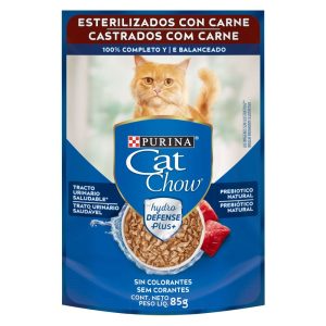 Alimento Húmedo Para Gatos Cat Chow Adulto Esterilizados Carne X 85 Gr