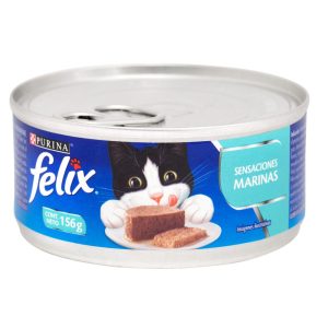 Alimento Húmedo Para Gatos Purina Felix Sensaciones Marinas En Salsa X 156 Gr