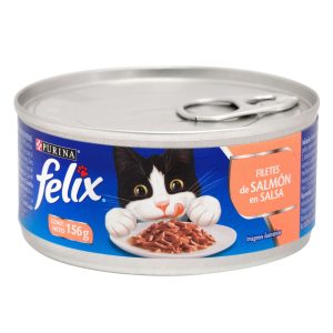 Alimento Húmedo Para Gatos Purina Felix Filetes De Pollo Y Salmon En Salsa X 156 Gr