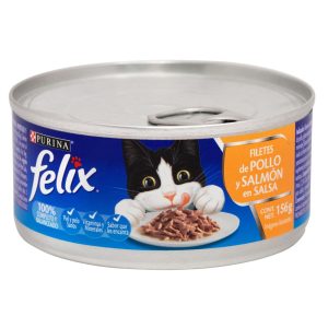 Alimento Húmedo Para Gatos Purina Felix Filetes Salmón En Salsa X 156 Gr
