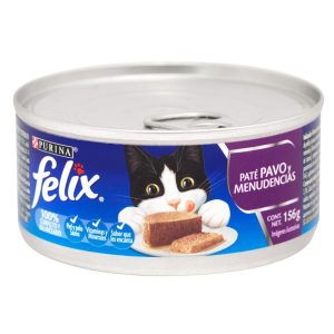 Alimento Húmedo Para Gatos Purina Felix Pate Pavo Y Menudencias En Salsa X 156 Gr