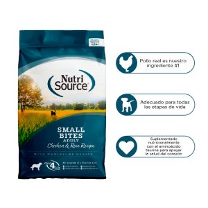 Nutrisource Small Bites Adult Chicken A Rice – 6.8kg